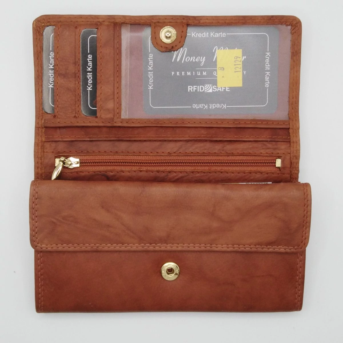 12129B Money Maker pénztárca  patentos brifkó cognac