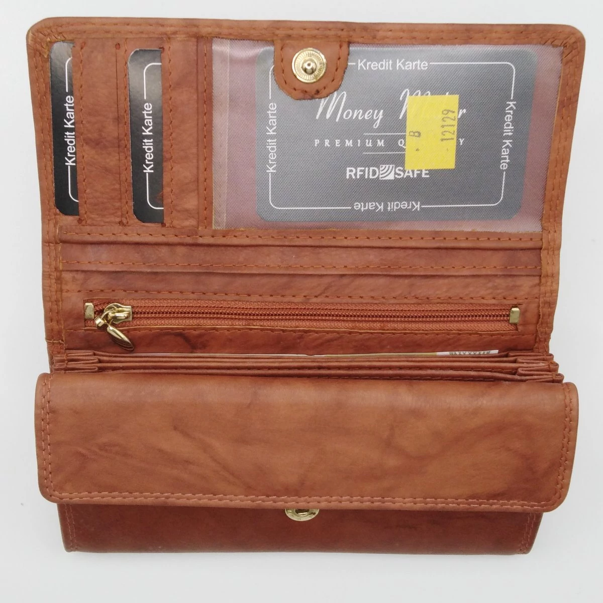 12129B Money Maker pénztárca  patentos brifkó cognac
