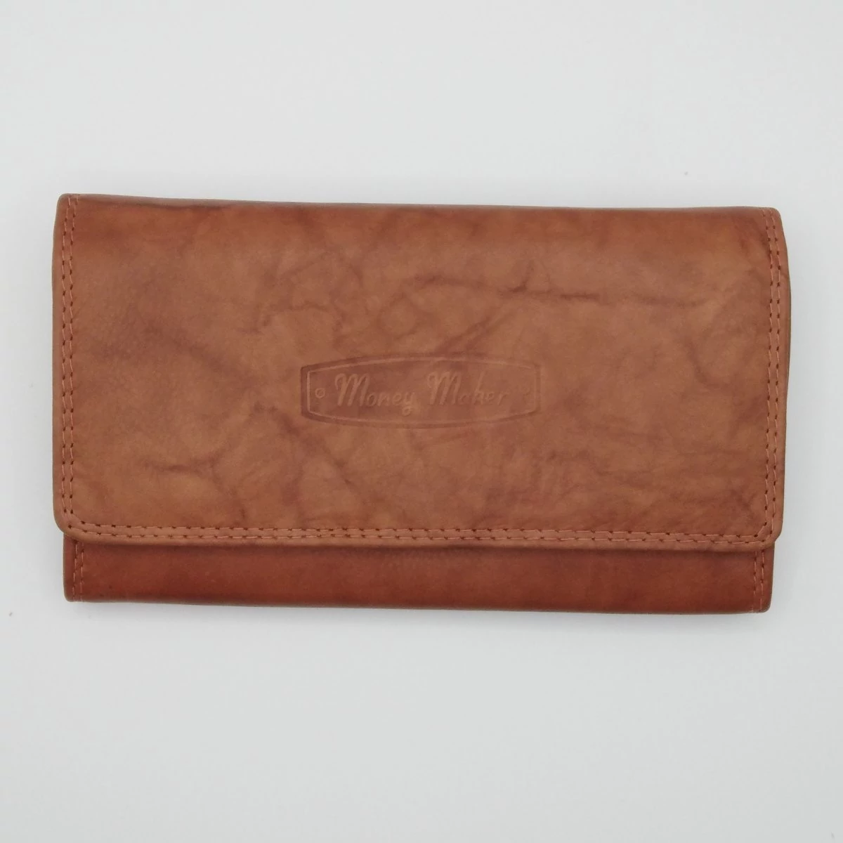 12129B Money Maker pénztárca  patentos brifkó cognac