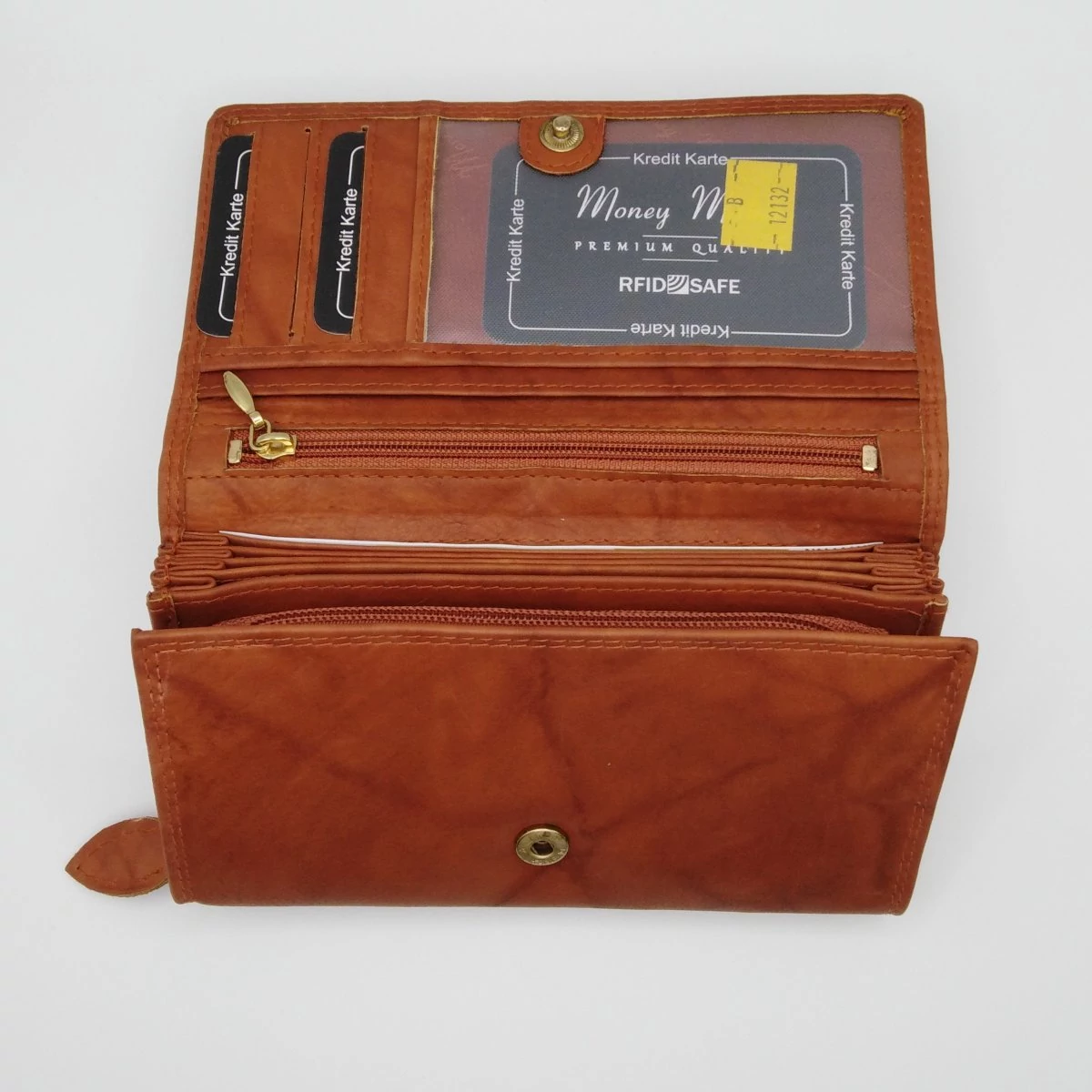 12132B Money Maker pénztárca cippes brifkó  cognac