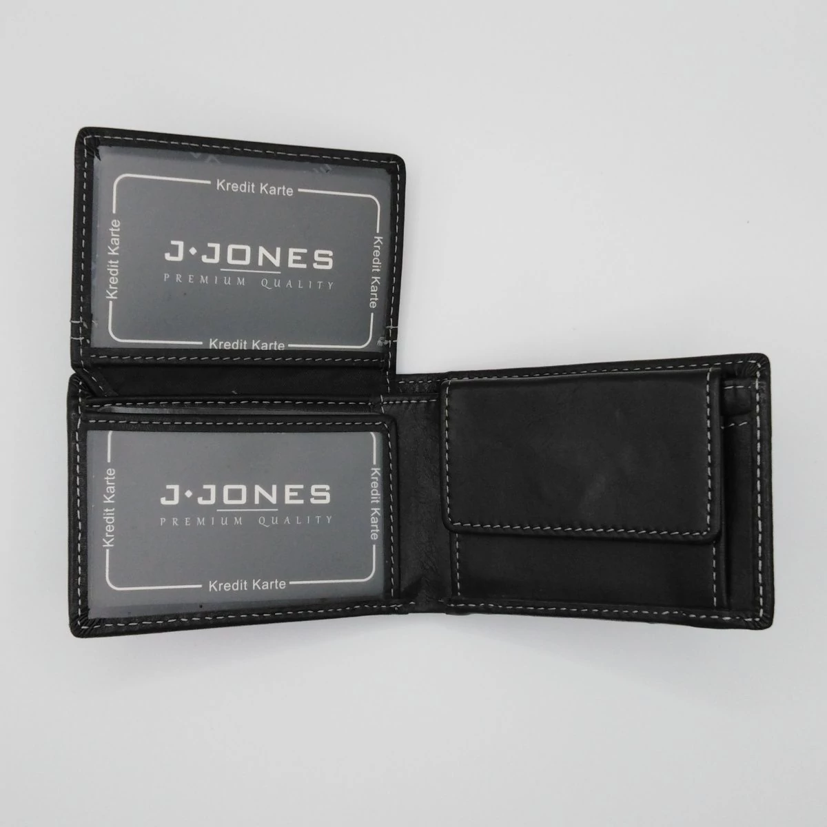5538  J.Jones mini fekvő pénztárca fekete
