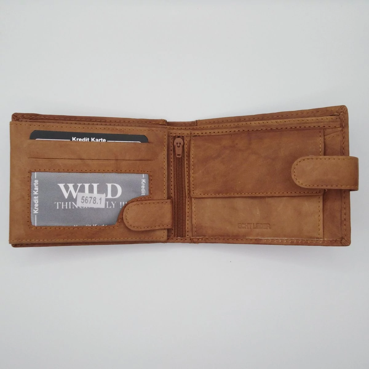 5678-1 Wild Things fekvő kapcsos hátulzsebes pénztárca tan