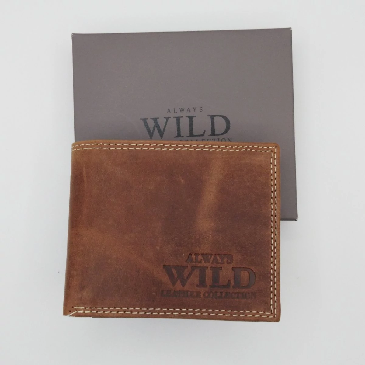 N0035-CHM Always Wild kicsi pénztárca cognac 
