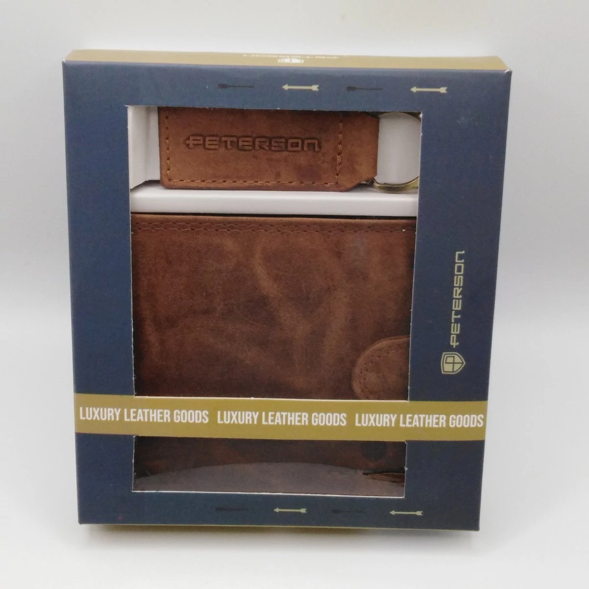 N992L-CHM Peterson pénztárca + kulcstartó szett cognac