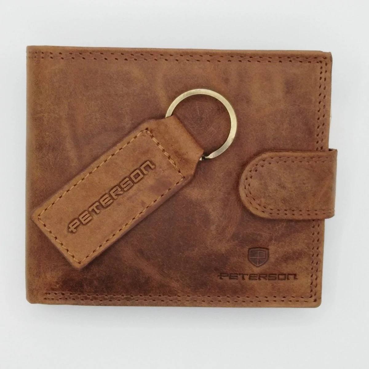 N992L-CHM Peterson pénztárca + kulcstartó szett cognac
