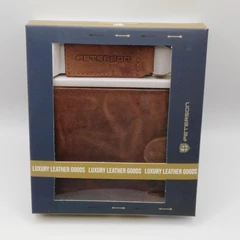 N992L-CHM Peterson pénztárca + kulcstartó szett cognac