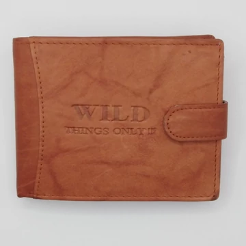 5678-1 Wild Things fekvő kapcsos hátulzsebes pénztárca cognac